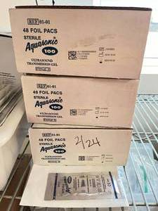 lot 81 image: 3 Cases (48 each per case) NEW Aquasonic 01-01 Sterile Ultrasound Transmission Gels