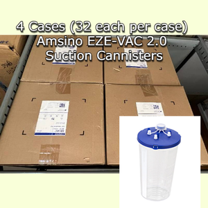lot 26 image: 4 Cases (32 each per case) NEW Amsino 43210-01 800mL EZE-VAC 2.0 with VAC-GARD Suction Cannisters