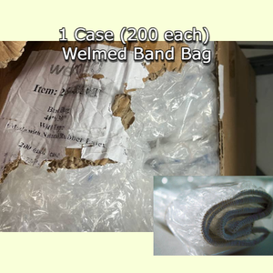 lot 27 image: 1 Case (200 each) NEW Welmed 285-4030T 40 x 30 Band Bag with Tape -A multi-purpose covering with an elastic opening. Quick and easy to fit over a variety of O.R. equipment.