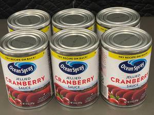 lot 12 image: 2 back - Ocean Spray Jellied Cranberry Sauce - 6 Cans
