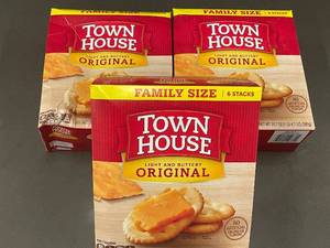 lot 34 image: Town House Original Crackers Family Size 3 boxes