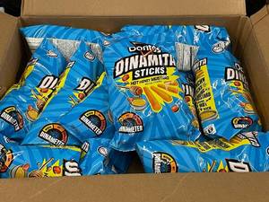 lot 591 image: Box of Doritos Dinamita Sticks - Hot Honey Mustard Flavor - Packaged and Unopened