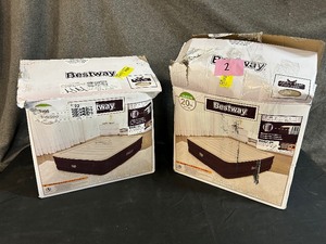 lot 2 image: Two Opened Queen Bestway Air Mattresses with built in pump