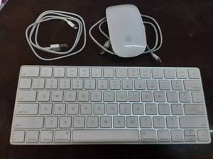 lot 42 image: Apple Keyboard w Mouse and Chargers