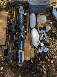 lot 64 image: Skis, Oars, Propellers, Fishing equipment