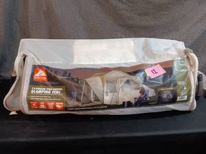 lot 12 image: Used Ozark Trail 12-Person Star Viewing  Glamping Tent (zipper broken on bag)