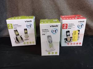 lot 17 image: Three Vtech Cordless Answering Systems and Phones