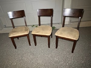 lot 86 image: 3 Suede Kitchen Chairs