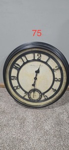lot 75 image: Large Wall Clock & Lamp