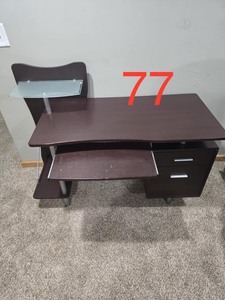 lot 77 image: 2 Drawer Office Desk & Office Chair
