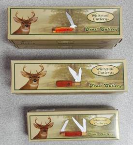 lot 35 image: Whitetail Cutlery  (2) WT - 010 OSB - Little Leopard (2) WT - 081 OSB - Barlow 2 - Blade (1) WT - 910 OSB - Range Rider