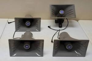 lot 54 image: NEW  (4) AmpliVox Portable Speakers - One with a Speaker Mount