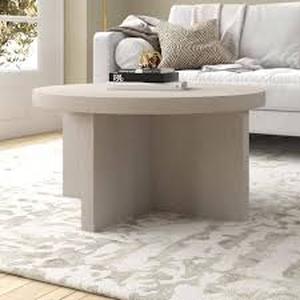 lot 10 image: Meyer&Cross Elna 33 in. Alder White Round MDF Top Coffee Table Customer Returns See Pictures