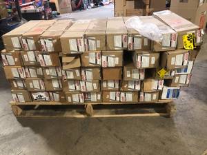 lot 32 image: Pallet of Genie C-Channel Screw Drive Rail Extension Kit for 8 ft. Garage Doors  Customer Returns See Pictures