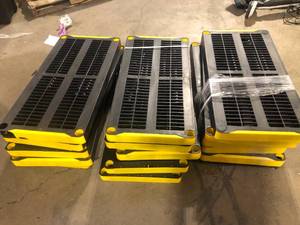 lot 35 image: Lot of HDX 5-Tier Easy Assembly Multi-purpose Plastic Garage Storage Shelving Unit in Black (36 in. W x 74 in. H x 18 in. D)  Customer Returns See Pictures