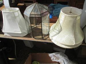 lot 88 image: (2) sets of two decorative lamp sha...