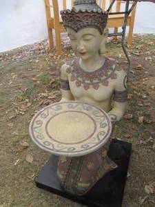 lot 103 image: Asian themed serving plate statue o...