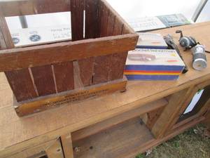lot 130 image: Vintage Wood cranberry barrel crate...