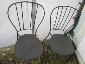 lot 132 image: (2) metal bistro style chairs...