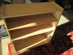 lot 187 image: 4-tier light tone wood bookshelf ap...