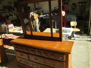 lot 189 image: Vintage Wood 7-drawer ladies dresse...