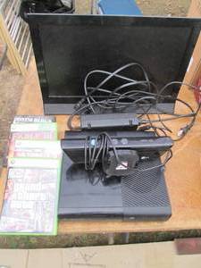lot 16 image: Xbox 360 game console, power supply...
