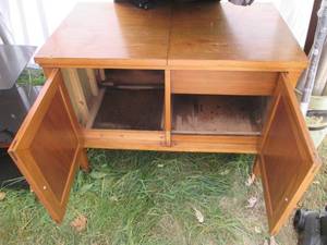 lot 49 image: Wood 2-door entry cabinet approx 34...