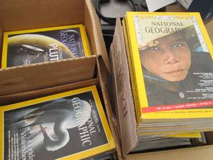 lot 58 image: (3) boxes of National Geographic ma...