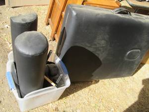 lot 61 image: Portable padded folding massage tab...