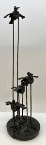 lot 6 image: Mid Century BRUTALIST Metal Bird Sculpture - Signed