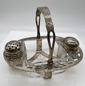 lot 11 image: FRANK M. WHITING - STERLING SILVER Caddy with Shakers