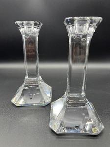 lot 17 image: Pair ORREFORS Crystal Candlesticks - Sweden