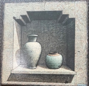 lot 82 image: PETER PRESNAIL - Two Jars - Oil Pastel on Paper and Board - 1992