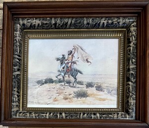 lot 84 image: CHARLES MARION RUSSELL - Indian Signaling - Signed Print