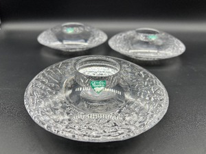 lot 122 image: ORREFORS Art Glass - Discus Votive Tea Light Holders - Sweden - QTY 3
