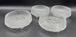 lot 126 image: IITALA by Ultima Thule Art Glass - 3 Toed Bowls - QTY 4