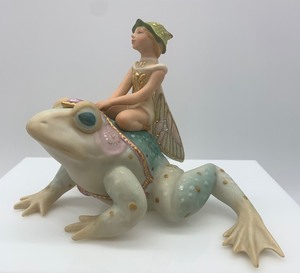 lot 32 image: Vintage CYBIS Tiffin Fairy Riding on a Frog The Baron