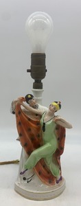 lot 41 image: Antique German ART DECO Porcelain Figurine Lamp