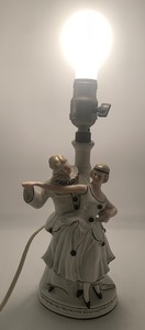 lot 42 image: Antique German ART DECO Porcelain Figurine Lamp