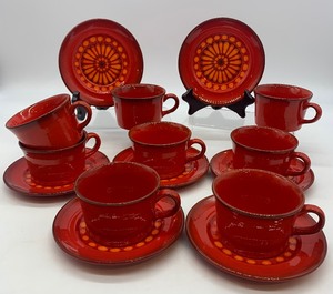 lot 102 image: Vintage METLOX - Poppy Trail - Cups and Saucers
