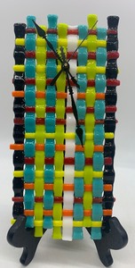 lot 108 image: Artisan WOVEN & FUSED Glass Clock