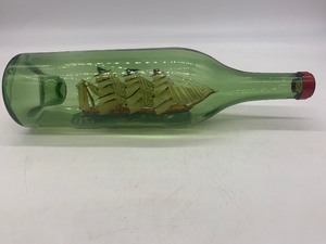 lot 105 image: Vintage SHIP in Green Glass Bottle