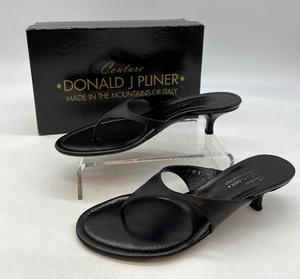 lot 213 image: DONALD J PLINER - Black Paula Kitten Heel Sandal - Womens Size 9M - Italy
