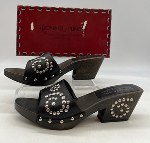 lot 214 image: DONALD PLINER Stud Mules - Italy - Western Couture - Womens Size 9