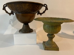 lot 229 image: Pair of Decorative Metal Urns