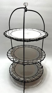 lot 176 image: 3 Tiered Plate Stand with Plates