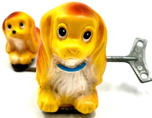 lot 201 image: Vintage Tin and Vinyl Wind Up Puppy Toy