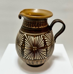lot 194 image: SIGNED Hungarian FOLK ART Style Clay Pitcher