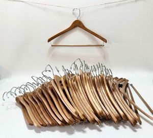 lot 264 image: Assorted SOLID WOOD HANGERS - Qty 39