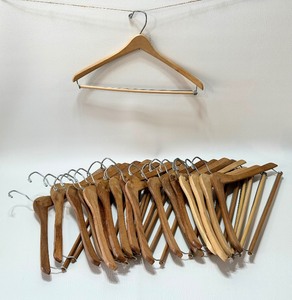 lot 266 image: Assorted SOLID WOOD HANGERS - Qty 19